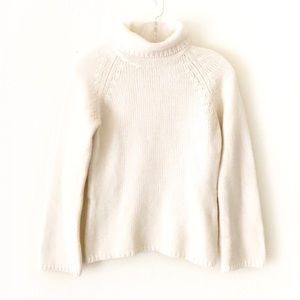 LOFT wool blend roll neck chunky knit sweater